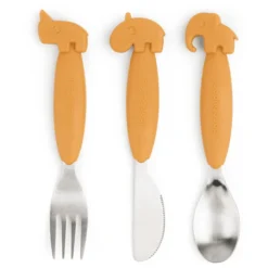 Done By Deer ™ Easy Grip Bestek Hert Friends Mosterdgeel -Lief En Klein done by deer easy grip bestek hert friends mosterdgeel a341314 4