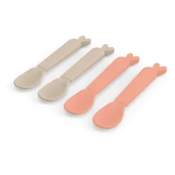Done By Deer ™ Kiddish Spoon 4-pack Lalee Sand /Coral -Lief En Klein done by deer kiddish spoon 4 pack lalee sand coral a341396 2