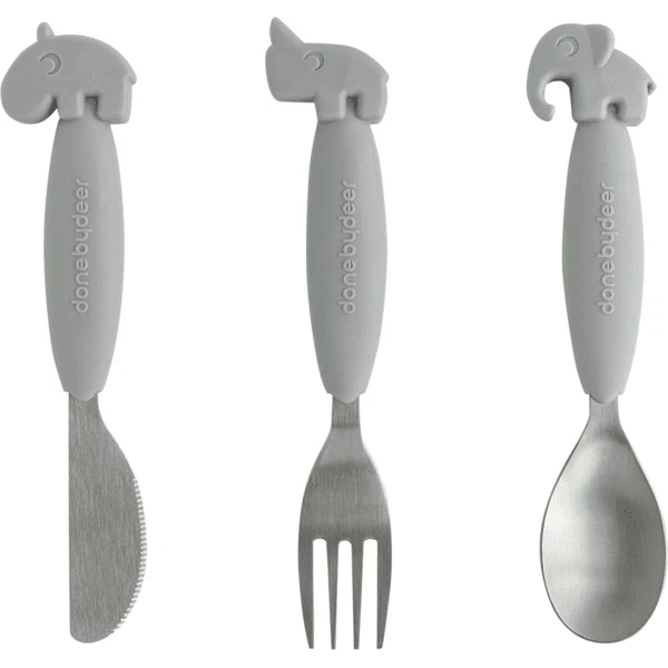 Done By Deer ™ Kinderbestekenset Grijs Vanaf De 6e Maand 1 Done By Deer ™ Kinderbestekenset Grijs Vanaf De 6e Maand