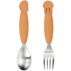 Done By Deer ™ Lepel & Vork Set YummyPlus Zee Friends In Mosterdgeel -Lief En Klein done by deer lepel amp vork set yummyplus zee friends in mosterdgeel a310917 2