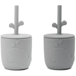 Done By Deer ™ Peekaboo Wally Strooien Mok Grijs 2-Pack