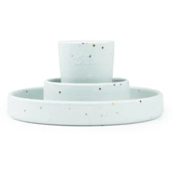 Done By Deer ™ Silicone Servies Set Confetti Blauw