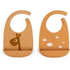Done By Deer ™ Silicone Slabbetje 2-Pack Raffi Mosterdgeel -Lief En Klein done by deer silicone slabbetje 2 pack raffi mosterdgeel a341597 3