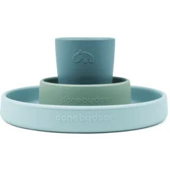 Done By Deer ™ Silicone Tafelgerei Set Happy Clouds Blauw -Lief En Klein done by deer silicone tafelgerei set happy clouds blauw a411210 3