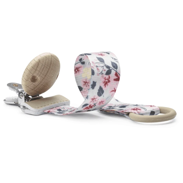 Elodie Fopspeenband Met Houtdetail, Zwevend Flower 4 Elodie Fopspeenband Met Houtdetail, Zwevend Flower - Afbeelding 4