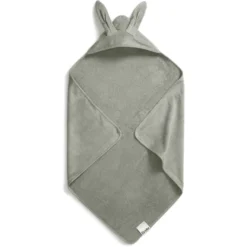 Elodie Hooded Towel Mineral Green Bunny -Lief En Klein elodie hooded towel mineral green bunny a376052 2