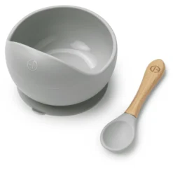 Elodie Silicone Kom Met Lepel, Mineraal Green