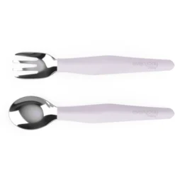 Everyday Baby Bestek Om Te Leren Eten, Roestvrij Staal Met Siliconen Handvat, 2 Stuks Light Lavendel