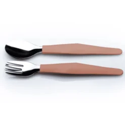 Everyday Baby Bestek Om Te Leren Eten, Roestvrij Staal Met Siliconen Handvat, 2 Stuks Nature Rood -Lief En Klein everyday baby bestek om te leren eten roestvrij staal met siliconen handvat 2 stuks nature rood a344136 2