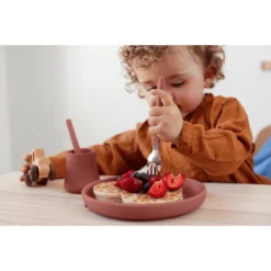 Everyday Baby Bestek Om Te Leren Eten, Roestvrij Staal Met Siliconen Handvat, 2 Stuks Nature Rood -Lief En Klein everyday baby bestek om te leren eten roestvrij staal met siliconen handvat 2 stuks nature rood a344136 4