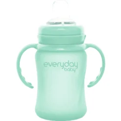 Everyday Baby Glazen Babyfles Heathy+ Sippy Cup, 150 Ml In Mint Green -Lief En Klein everyday baby glazen babyfles heathy sippy cup 150 ml in mint green a315057 3