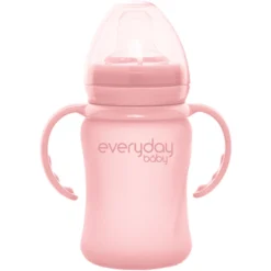 Everyday Baby Glazen Babyfles Heathy+ Sippy Cup, 150 Ml In Roze