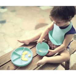 Everyday Baby Opvouwbaar Siliconen Slabbetje In Mint Green -Lief En Klein everyday baby opvouwbaar siliconen slabbetje in mint green a315121 3