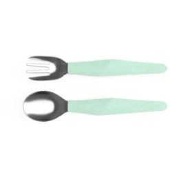 Everyday Baby Roestvrijstalen Bestek Met Siliconen Handvat, 2 St. In Mint Green