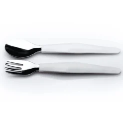 Everyday Baby Roestvrijstalen Bestek Met Siliconen Handvat, 2 St. In Rustig Grijs -Lief En Klein everyday baby roestvrijstalen bestek met siliconen handvat 2 st in rustig grijs a315118 2