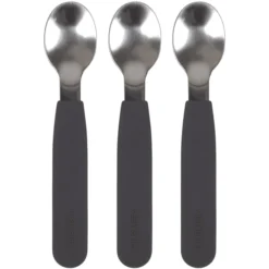 Filibabba Siliconen Lepel 3-pack, Stone Grijs -Lief En Klein filibabba siliconen lepel 3 pack stone grijs a344382 1