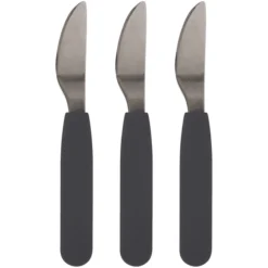 Filibabba Siliconen Mes 3-pack, Stone Grijs -Lief En Klein filibabba siliconen mes 3 pack stone grijs a344365 1