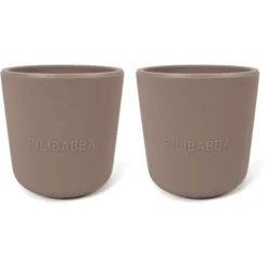 Filibabba Siliconen Mok 2-pack - Warm Grijs