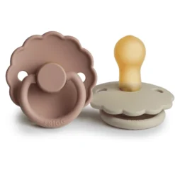 FRIGG Fopspeen Daisy Latex, Blush / Cream 0-6 Maanden, 2 Stuks