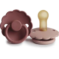 FRIGG Fopspeen Daisy Latex, Blush /Woodchuck 6-18 Maanden, 2 Stuks -Lief En Klein frigg fopspeen daisy latex blush woodchuck 6 18 maanden 2 stuks a396106 4