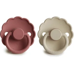 FRIGG Fopspeen Daisy Latex, Cream / Powder Blush 0-6 Maanden, 2 Stuks -Lief En Klein frigg fopspeen daisy latex cream powder blush 0 6 maanden 2 stuks a396090 2