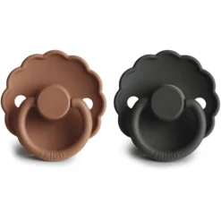 FRIGG Fopspeen Daisy Latex, Grafiet/ Peach Brons 0-6 Maanden, 2 Stuks -Lief En Klein frigg fopspeen daisy latex grafiet peach brons 0 6 maanden 2 stuks a396093 2