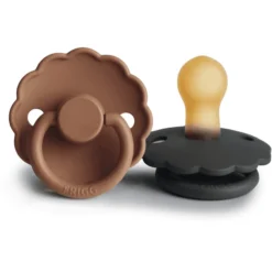 FRIGG Fopspeen Daisy Latex, Grafiet/ Peach Brons 0-6 Maanden, 2 Stuks -Lief En Klein frigg fopspeen daisy latex grafiet peach brons 0 6 maanden 2 stuks a396093 3