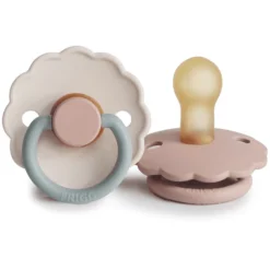 FRIGG Fopspeen Daisy Latex, Pak Blush / Cotton Snoepje 0-6 Maanden, 2 Stuks -Lief En Klein frigg fopspeen daisy latex pak blush cotton snoepje 0 6 maanden 2 stuks a396103 2