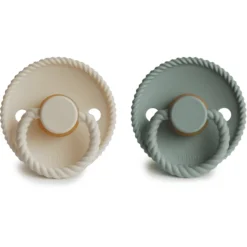FRIGG Fopspeentouw Latex Cream /Sage 0-6 Maanden, 2 Stuks -Lief En Klein frigg fopspeentouw latex cream sage 0 6 maanden 2 stuks a397853 2