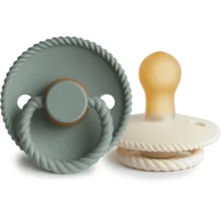 FRIGG Fopspeentouw Latex Cream /Sage 0-6 Maanden, 2 Stuks -Lief En Klein frigg fopspeentouw latex cream sage 0 6 maanden 2 stuks a397853 3