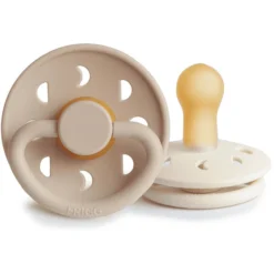 FRIGG Soother Moon Phase Latex Cream /Croissant 6-18 Maanden, 2 Stuks -Lief En Klein frigg soother moon phase latex cream croissant 6 18 maanden 2 stuks a397754 3