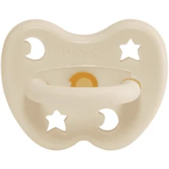 HEVEA Fopspeen - Natuurrubber / Milky White / Geschikt Voor De Kaken / Ster & Maan (vanaf 3 Maanden)
