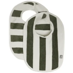 Jollein 2 Pack Slabbetje Stripe Terry Leaf Green