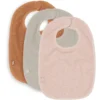 Jollein Badstof Slabbetje 3-Pack Roze/nougat/karamel