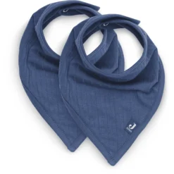 Jollein Bib Bandana Basic Stripe Jeans Blauw 2-pak