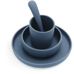 Jollein Schotel Set Silicone Jeans Blauw