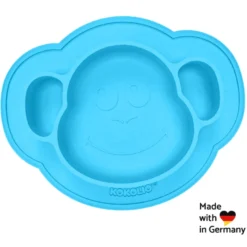 KOKOLIO Monki Siliconen Eetbordje, Vanaf 6 Maanden In Blauw -Lief En Klein kokolio monki siliconen eetbordje vanaf 6 maanden in blauw a317309 3