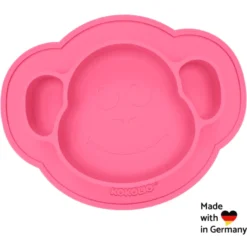 KOKOLIO Monki Siliconen Eetbordje, Vanaf 6 Maanden In Roze -Lief En Klein kokolio monki siliconen eetbordje vanaf 6 maanden in roze a317314 3