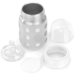 Life Factory Babyfles Met Brede Hals 235 Ml Met Siliconenspeen, Koel Grijs -Lief En Klein life factory babyfles met brede hals 235 ml met siliconenspeen koel grijs a345458 2