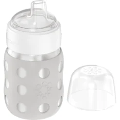 Life Factory Babyfles Met Wijde Hals 235 Ml Met Zachte Tuitdop, Koel Grijs