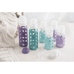 LIFEFACTORY Glazen Babyfles Grape 250 Ml -Lief En Klein lifefactory glazen babyfles grape 250 ml a265392 2