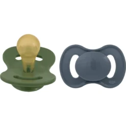 Lullaby Planet Latex Speen Rond 2-pack Maat 2 Forest Green & Flint Stone