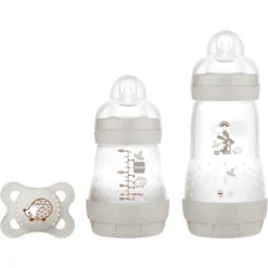 MAM Babyfles Easy Start Anti-koliek-Elementen Startset S Bunny In Grijs