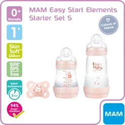 MAM Babyfles Easy Start Anti-koliek-Elementen Startset S Uil In Roze -Lief En Klein mam babyfles easy start anti koliek elementen startset s uil in roze a309819 3
