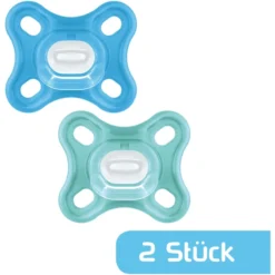 MAM Fopspeen Comfort Silicone, 0+ Maanden, 2st, Blauw + Turkoois -Lief En Klein mam fopspeen comfort silicone 0 maanden 2st blauw turkoois a382436 4