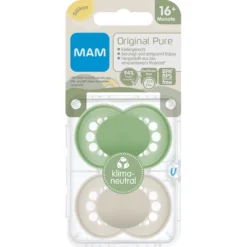 MAM Fopspeen Original Pure Silicone, 2st, Groen/beige, 16+ Maanden -Lief En Klein mam fopspeen original pure silicone 2st groen beige 16 maanden a394470 3