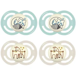 MAM Fopspeen Perfect Night Silicone Vanaf 16 Maanden, Wasbeer/ree 4 Stuks Groen/beige