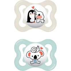 MAM Fopspeen Supreme Silicone, 0-6 Maanden, 2st, Elefant/Koala