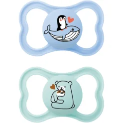 MAM Fopspeen Supreme Silicone, 6-16 Maanden, 2st, Walvis/beer