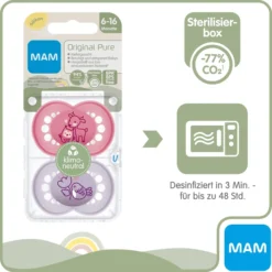 MAM Soother Original Zuivere Silicone, 2 Stuks, Hert/vogel, 6-16 Maanden -Lief En Klein mam soother original zuivere silicone 2 stuks hert vogel 6 16 maanden a394457 2